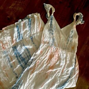 Pastel Pink and Blue Tie Dye Long Sundress (size s)